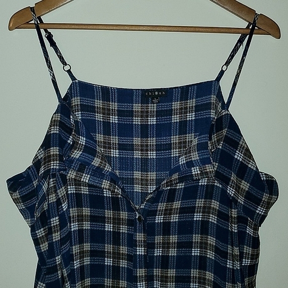Plaid Off Shoulder Duster - Picture 4 of 6